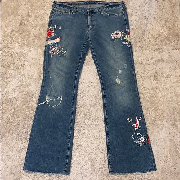 J. Crew Denim - J Crew Embroidered HipSlung Jeans Size 31R